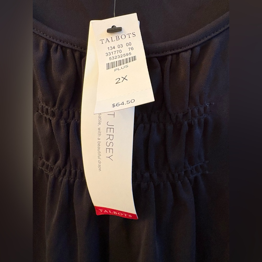 Talbots Knit Jersey Layering Tank Top with Shirred Neckline Size 2X NWT - Picture 5 of 8